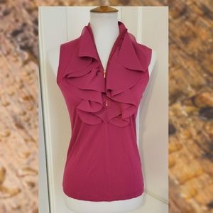 Madison V Neck Ruffle  Top